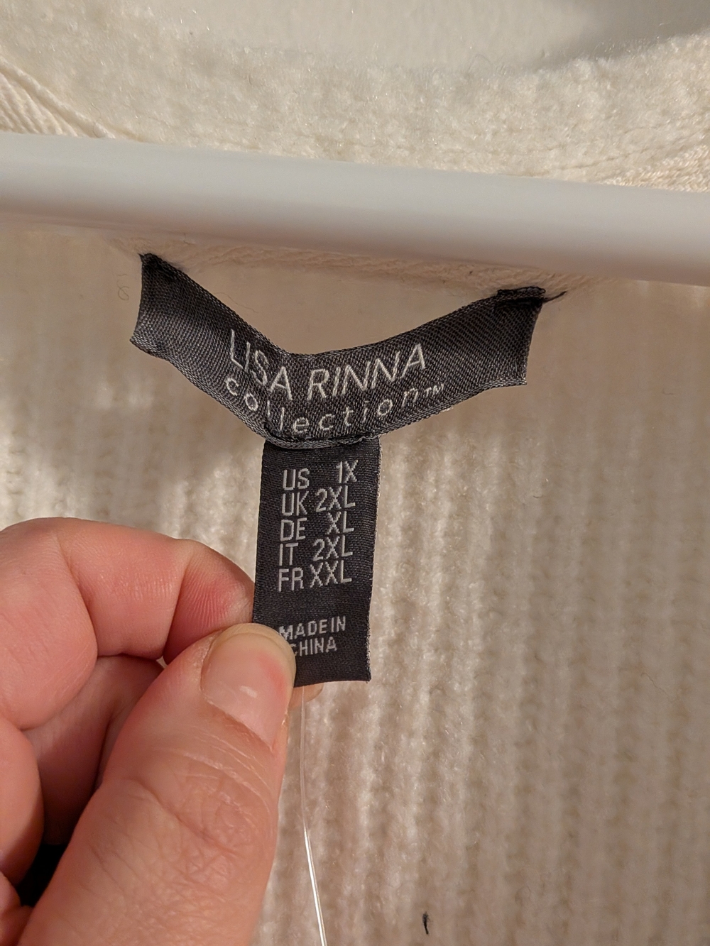 Lisa Rinna Collection Ivory Ribbed Open-Front Cardigan - Picture 3 of 7